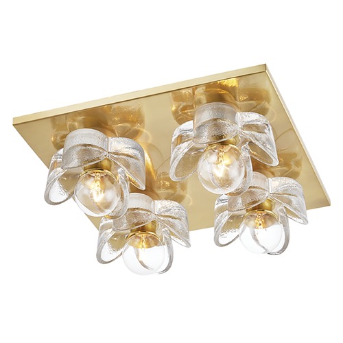 Shea Aged Brass Flush Mount by Mitzi by Hudson Valley