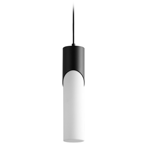 Ellipse 17-Inch LED Acrylic Pendant in Black by Oxygen Lighting