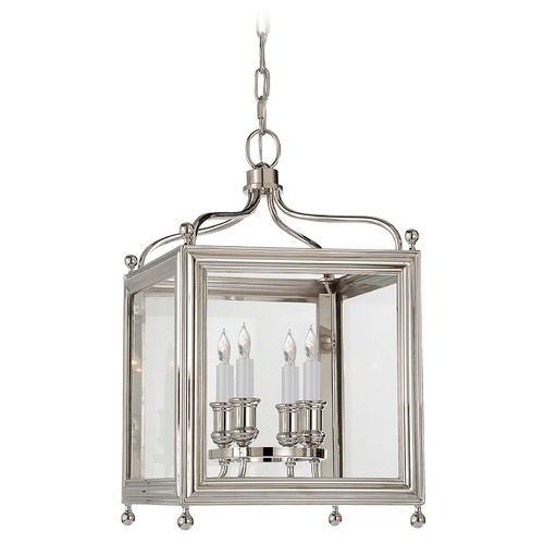 Visual Comfort Signature Collection J. Randall Powers Greggory Small Lantern in Nickel by Visual Comfort Signature SP5001PN