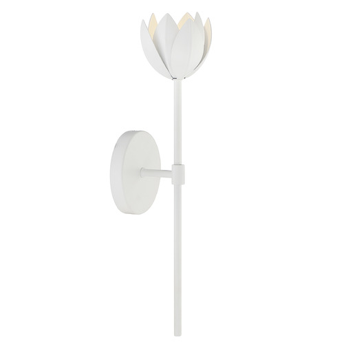Meridian 19-Inch High Floral Wall Sconce in White by Meridian M90081WH
