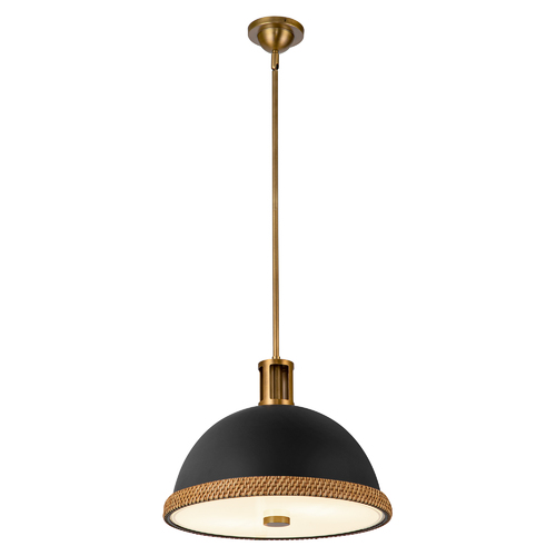 Doral Pendant in Matte Black & Vintage Brass by Alora Lighting