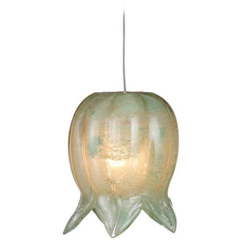 Currey and Company Polpo Green / Silver Mini-Pendant Light with Bell Shade