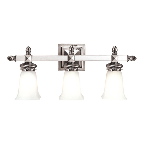 Hudson Valley Lighting Bathroom Light with White Glass in Polished Nickel Finish 2823-PN