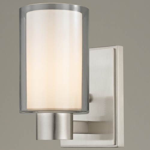 Design Classics Lighting Frosted Glass Sconce Satin Nickel 2101-09 GL1061 GL1040C