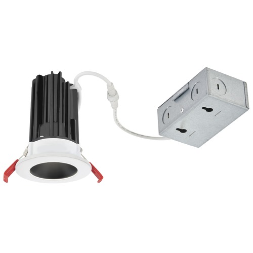 Recesso Lighting by Dolan Designs 2'' LED Canless 15W White/Black Recessed Downlight 3000K 38Deg IC Rated By Recesso RL02-15W38-30-W/BK SMOOTH TRM