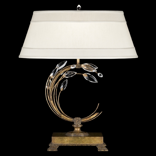 Fine Art Lamps Crystal Laurel Gold Leaf Table Lamp with Oval Shade