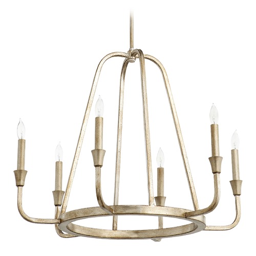 Quorum Lighting Marquee Aged Silver Leaf Chandelier by Quorum Lighting 6314-6-60