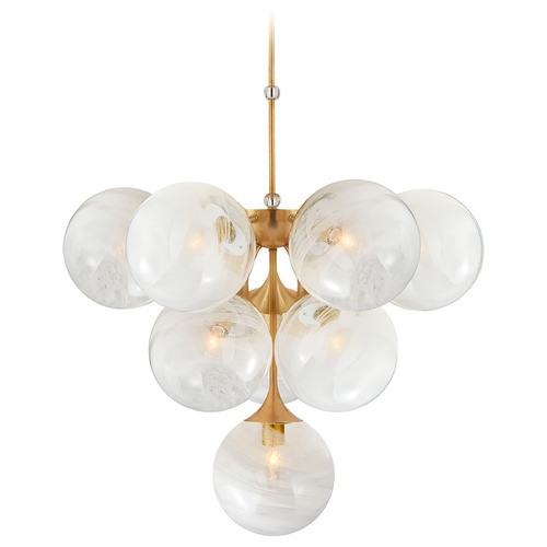 Aerin Cristol Tiered Chandelier in Antique Brass by Visual Comfort Signature