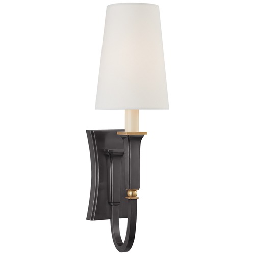 Visual Comfort Signature Collection Thomas OBrien Delphia Single Sconce in Bronze by Visual Comfort Signature TOB2272BZHABL