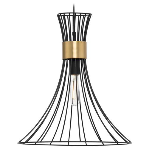 Progress Lighting Lorin 1-Light Matte Black & Brushed Bronze Pendant