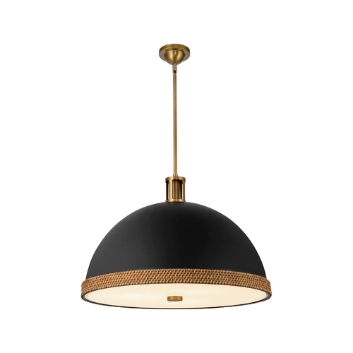 Doral Pendant in Matte Black & Vintage Brass by Alora Lighting