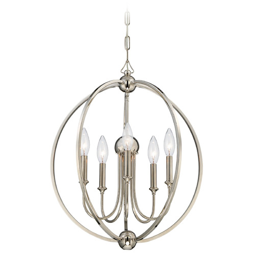 Crystorama Lighting Libby Langdon Sylvan Polished Nickel Chandelier
