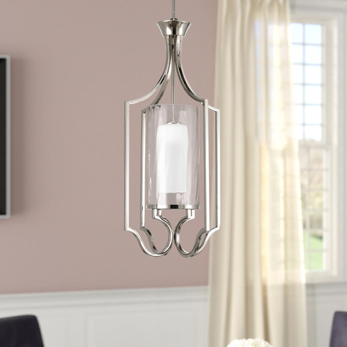 Progress Lighting Caress Pendant in Polished Nickel by Progress Lighting P3946-104