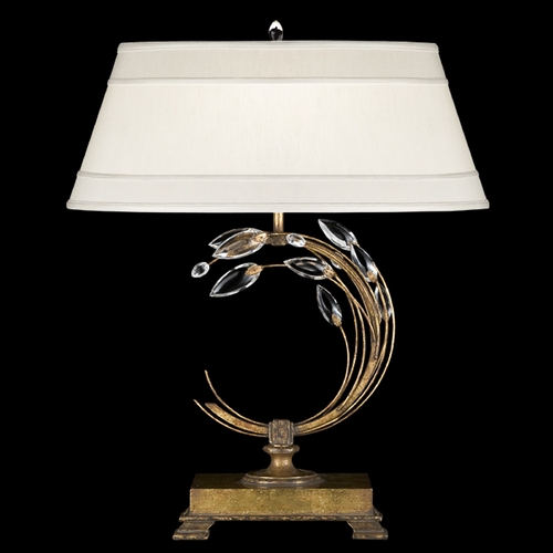 Fine Art Lamps Crystal Laurel Gold Leaf Table Lamp with Empire Shade