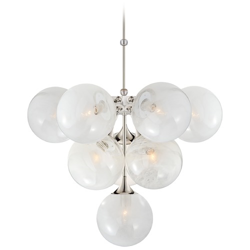 Aerin Cristol Tiered Chandelier in Polished Nickel by Visual Comfort Signature