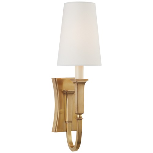 Visual Comfort Signature Collection Thomas OBrien Delphia Single Sconce in Brass by Visual Comfort Signature TOB2272HABL