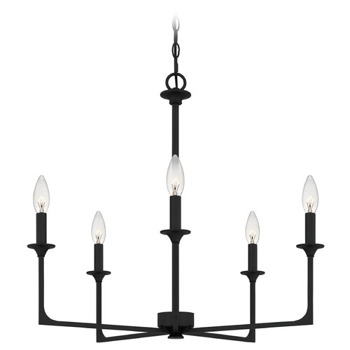 Prescott Matte Black Chandelier Quoizel Lighting