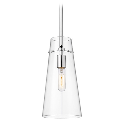 Z-Lite Kira Chrome Mini-Pendant Light with Conical Shade