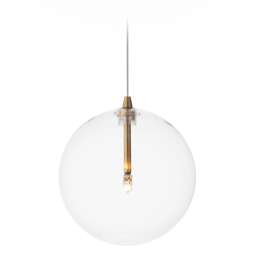Et2 Global Natural Aged Brass LED Mini-Pendant Light with Globe Shade