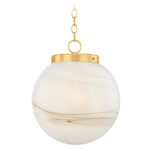Mitzi by Hudson Valley Mitzi Piper Large Aged Brass Clear Glass Pendant H989701L-AGB