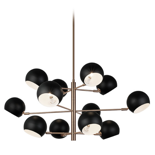 Matteo Lighting Matteo Lighting Orb Matte Black & Aged Gold Chandelier C31712MBAG