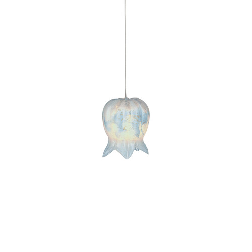 Currey and Company Polpo Blue / Silver Mini-Pendant Light with Bell Shade
