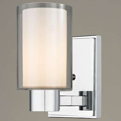 Frosted Glass Sconce Chrome