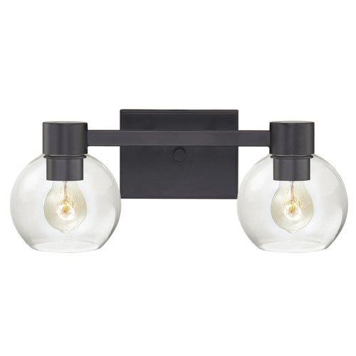 Design Classics Lighting Vashon 2-Light Bath Light in Matte Black by Design Classics Lighting 2102-07 BK BK G1832-CL