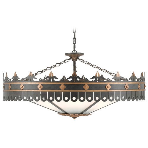 Currey and Company Lighting Bunny Williams Pendant in Antique Gold & Moss Gray by Currey & Company 9000-0181