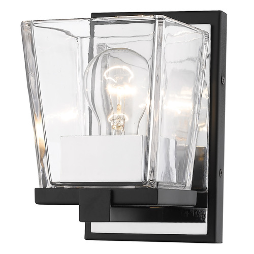 Z-Lite Bleeker Street Matte Black & Chrome Sconce by Z-Lite 475-1S-MB-CH