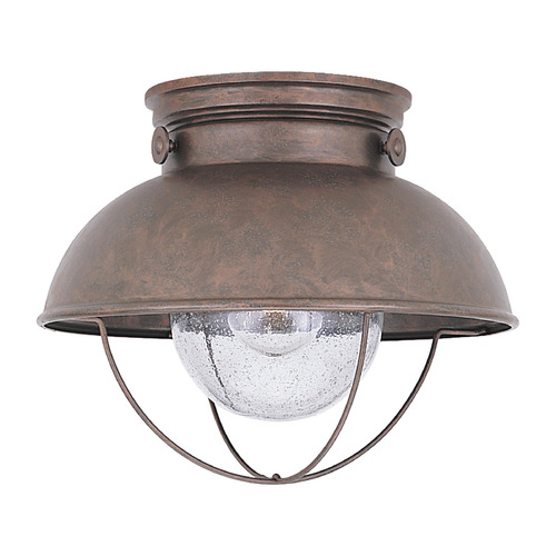 Sebring 9.25-Inch Weathered Copper LED Flush Mount by Generation Lighting