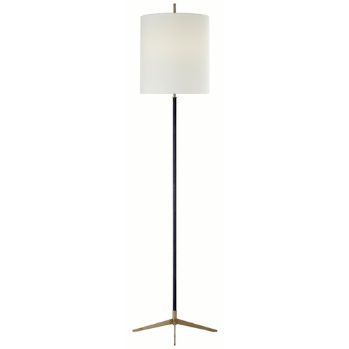 Visual Comfort Signature Collection Caron Bronze & Antique Brass Floor Lamp with Cylindrical Shade