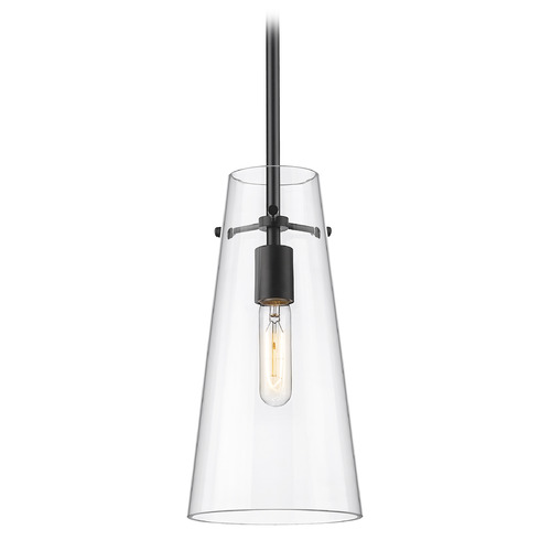 Z-Lite Kira Matte Black Mini-Pendant Light with Conical Shade