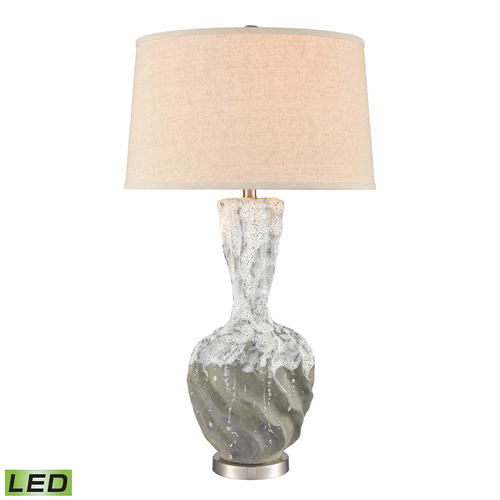 Elk Lighting Elk Lighting Bartlet Fields White & Brushed Steel LED Table Lamp with Empire Shade H0019-8048-LED