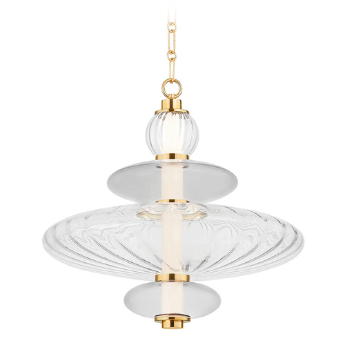Hudson Valley Lighting Williams Aged Brass LED Pendant Light with Oblong Shade