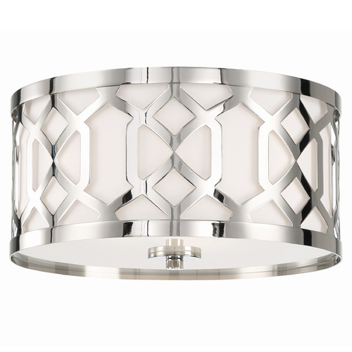 Crystorama Lighting Libby Langdon Jennings Polished Nickel Flushmount Light