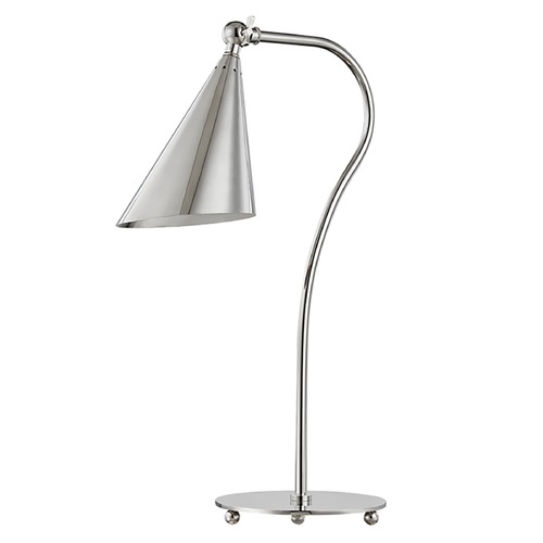 Mitzi by Hudson Valley Mitzi By Hudson Valley Lupe Polished Nickel Table Lamp with Conical Shade HL285201-PN