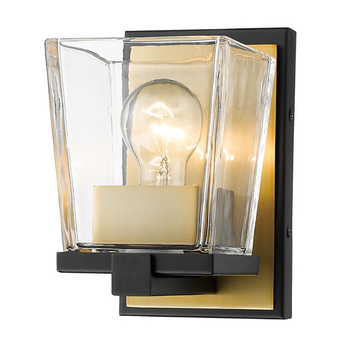 Z-Lite Bleeker Street Matte Black & Olde Brass Sconce by Z-Lite 475-1S-MB-OBR