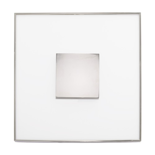17-Inch Square Polished Nickel LED Flush Mount 31.5W 120-277V 3000K by Satco Lighting