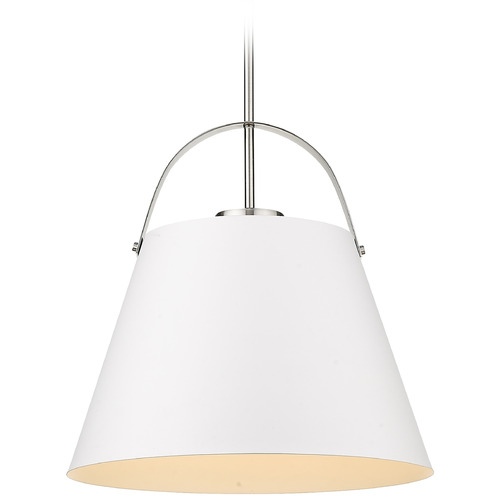 Z-Lite Z-Studio Matte White & Brushed Nickel Pendant by Z-Lite 726P18-MW+BN