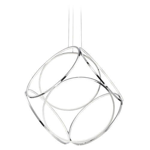 Glenview 34-Inch Round LED Pendant in Chrome by Eurofase Lighting