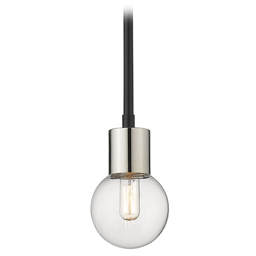 Neutra Matte Black & Polished Nickel Mini Pendant by Z-Lite