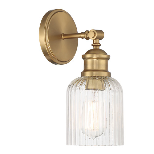 12-Inch High Wall Sconce in Natural Brass by Meridian