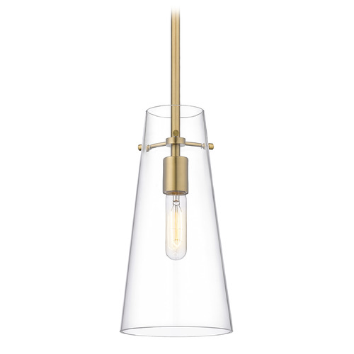 Z-Lite Kira Modern Gold Mini-Pendant Light with Conical Shade