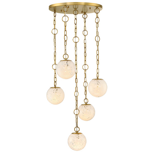 Designers Fountain Wine Flower Brushed Gold Multi-Light Pendant with Globe Shade
