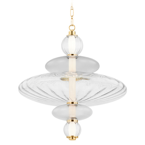 Hudson Valley Lighting Williams Aged Brass LED Pendant Light with Oblong Shade