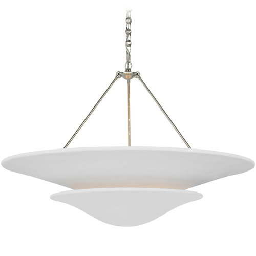 Mollino Polished Nickel Plaster White Chandelier