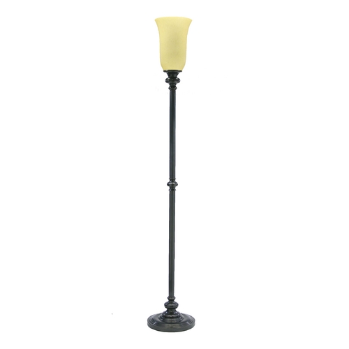 House of Troy Lighting Torchiere Lamp with Amber Glass in Oil Rubbed Bronze Finish N600-OB
