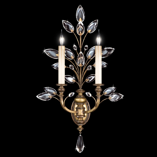 Fine Art Lamps Crystal Laurel Gold Leaf Sconce