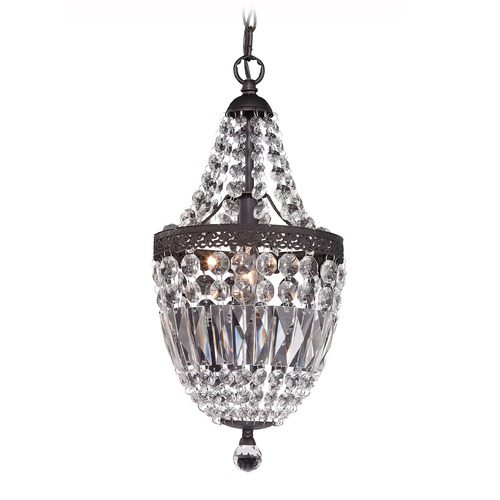 Elk Lighting Mini Chandelier In Dark Bronze And Clear 122-026